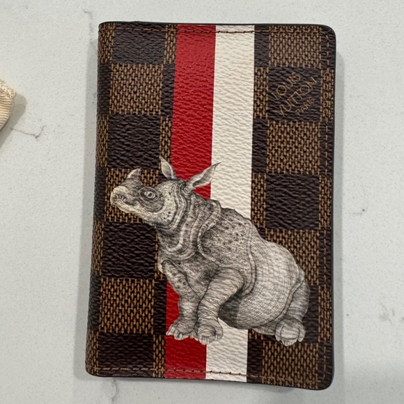 Louis Vuitton x Chapman Brothers Rhino Brown Damier Logo Pocket Organizer Wallet - Picture 1 of 11
